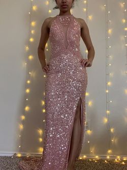 Scala Pink Size 0 Prom Jersey Floor Length Side slit Dress on Queenly