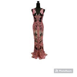 ART OF FACES Pink Size 2 Floor Length Mini Sheer Tall Height Mermaid Dress on Queenly