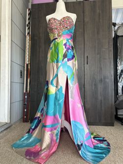 Tony Bowls Multicolor Size 4 70 Off Medium Height Floor Length A-line Dress on Queenly