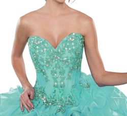 Style 1-1142533224-397 Marys Green Size 14 Sweetheart Sheer Floor Length Corset Ball gown on Queenly
