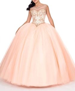 Style 1-1197391284-472 Marys Pink Size 16 Cap Sleeve Mary’s Pageant Sheer Ball gown on Queenly