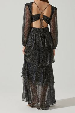 Style 1-1620613988-3011 ASTR Black Size 8 Polyester Sheer Side slit Dress on Queenly
