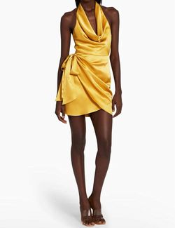 Style 1-1800577149-2901 Amanda Uprichard Yellow Size 8 Polyester Free Shipping Backless Cocktail Dress on Queenly