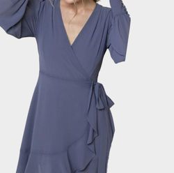 Style 1-2062778831-3011 SOIEBLU Blue Size 8 Flare Sleeves Cocktail Dress on Queenly