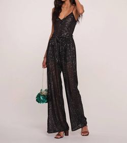 Style 1-2243907265-2901 heartloom Black Size 8 Sequined Jumpsuit Dress on Queenly