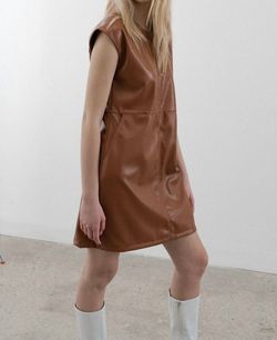 Style 1-2266814366-3236 MELISSA NEPTON Brown Size 4 Mini Summer Cocktail Dress on Queenly