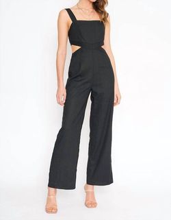 Style 1-2424933167-3471 dee elly Black Size 4 Floor Length Square Neck Jumpsuit Dress on Queenly
