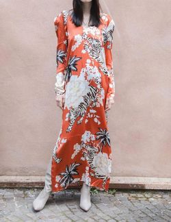 Style 1-2775126730-2901 Las Sureas Orange Size 8 Free Shipping Print Floor Length Straight Dress on Queenly