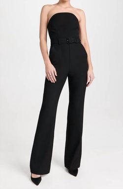 Style 1-3224878805-1901 A.L.C. Black Size 6 Polyester Belt Floor Length Corset Pockets Jumpsuit Dress on Queenly