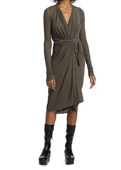 Style 1-523871260-1502 Rick Owens Lilies Green Size 40 Tall Height Olive Cocktail Dress on Queenly