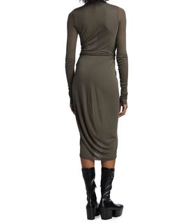 Style 1-523871260-1615 Rick Owens Lilies Green Size 44 Tall Height Olive Cocktail Dress on Queenly
