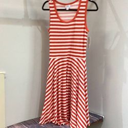 Style 1-598605354-3471 LuLaRoe Red Size 4 Polyester Tall Height Cocktail Dress on Queenly