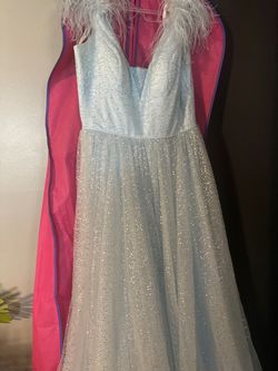 Sherri Hill Blue Size 12 Plunge Short Height Pageant Prom Ball gown on Queenly
