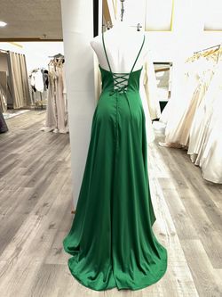 Style DM 10437 Dave and Johnny Green Size 12 Plus Size Dm 10437 Side Slit A-line Dress on Queenly