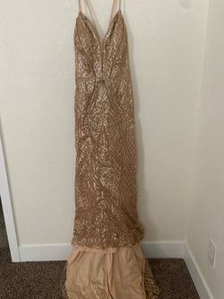 Gold Size 24 Straight Dress on Queenly
