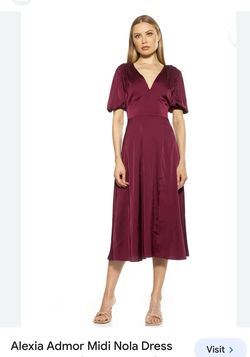 Alexia Admor Red Size 12 Midi Burgundy Cocktail Dress on Queenly