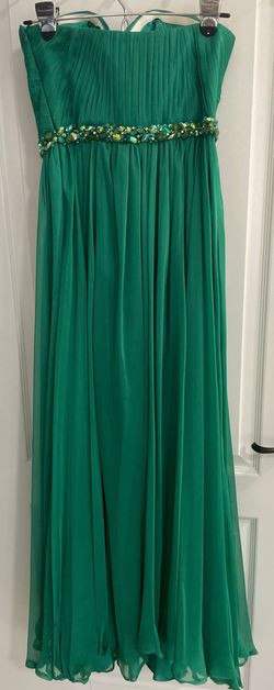 La Femme Green Size 6 Semi Formal Prom Train Dress on Queenly
