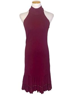 Michael Kors Purple Size 4 Burgundy Midi High Neck Cocktail Dress on Queenly