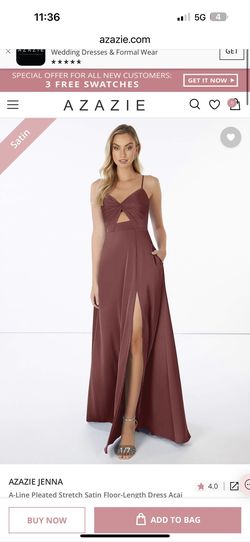 Azazie Purple Size 6 Satin Medium Height Floor Length A-line Dress on Queenly