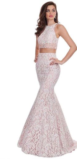 Style 6578 Rachel Allan White Size 6 Military Lace Backless Mermaid Dress on Queenly