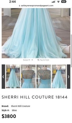 Sherri Hill Light Blue Size 4 50 Off Pageant Beaded Top A-line Dress on Queenly