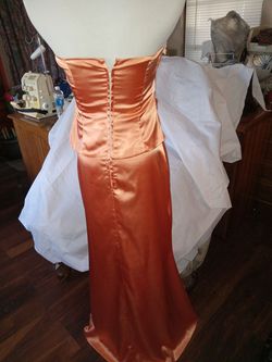 Josie Alta Moda Orange Size 4 Floor Length Military Mermaid Dress on Queenly