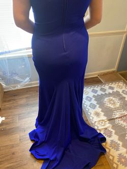 Blue Size 16 Side slit Dress on Queenly