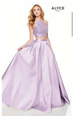 Style 60620 Alyce Paris Purple Size 4 High Neck Prom Free Shipping Ball gown on Queenly