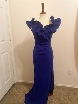 Style 4914X Xscape Royal Blue Size 6 4914x Mermaid Dress on Queenly