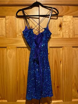 Style 3351 Primavera Blue Size 14 Homecoming Prom Cocktail Dress on Queenly