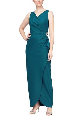 Style 134200 Alex Evening Blue Size 6 Black Tie Tall Height Straight Dress on Queenly