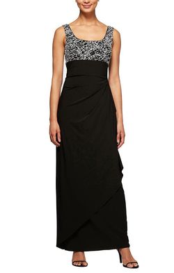 Style 1211421 Alex Evening Black Size 14 Tall Height Straight Dress on Queenly