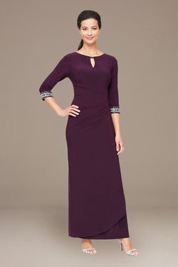 Style 1351416 Alex Evening Purple Size 10 Black Tie Tall Height Straight Dress on Queenly
