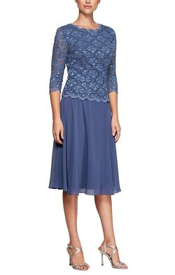 Style 1121796 Alex Evening Blue Size 16 Plus Size Cocktail Dress on Queenly