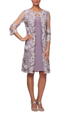 Style 81122202 Alex Evening Purple Size 16 Tall Height Mini Cocktail Dress on Queenly