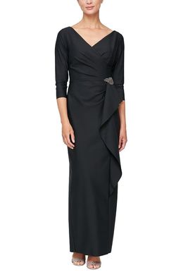 Style 8134289 Alex Evening Black Size 4 Floor Length Tall Height Straight Dress on Queenly
