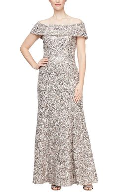 Style 81122532 Alex Evening Silver Size 14 Military Mermaid Dress on Queenly