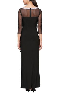 Style 81351578 Alex Evening Black Size 6 Side slit Dress on Queenly