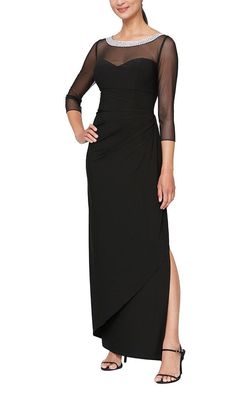 Style 81351578 Alex Evening Black Size 6 81351578 Side slit Dress on Queenly