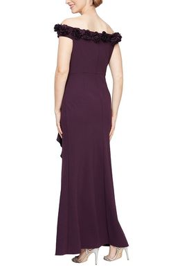Style 8160404 Alex Evening Purple Size 14 Plus Size Floor Length 8160404 Side slit Dress on Queenly