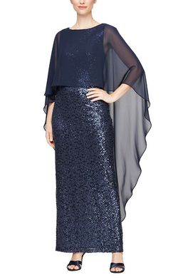 Style 8196897 Alex Evening Blue Size 12 Floor Length Navy 8196897 Straight Dress on Queenly