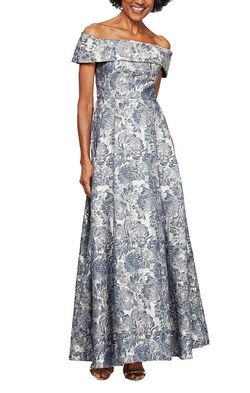 Style 8181157 Alex Evening Silver Size 10 Floor Length 8181157 A-line Dress on Queenly