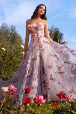 Style A1035 Andrea & Leo Couture Multi Size 14 Floor Length A1035 Print Tall Height A-line Dress on Queenly