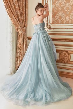 Style A1021 Andrea & Leo Couture Blue Size 6 Tulle Pageant Floor Length Tall Height Ball gown on Queenly