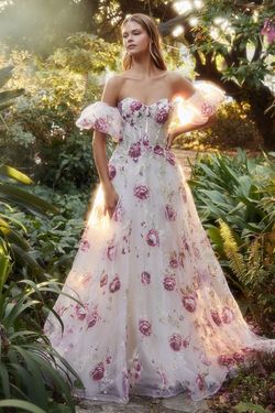 Style A1133 Andrea & Leo Couture Multi Size 4 Print A1133 Sleeves Tall Height Ball gown on Queenly
