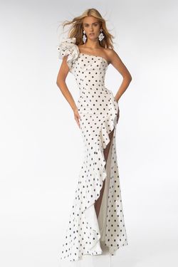 Style 39264 Ava Presley White Size 2 39264 Side slit Dress on Queenly