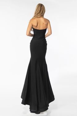 Style 39270 Ava Presley Black Tie Size 4 39270 Tall Height Side slit Dress on Queenly