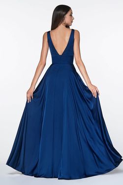 Style 7469 Cinderella Divine Red Size 10 7469 Satin Black Tie Side Slit Burgundy A-line Dress on Queenly