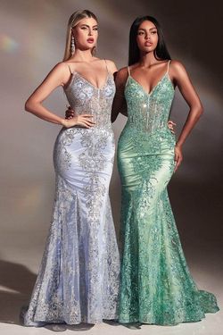 Style J810 Cinderella Divine Green Size 4 Tall Height Floor Length Mermaid Dress on Queenly