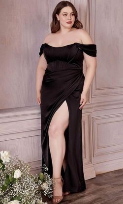 Style 7484C Cinderella Divine Black Size 20 Corset Plus Size Tall Height Side slit Dress on Queenly